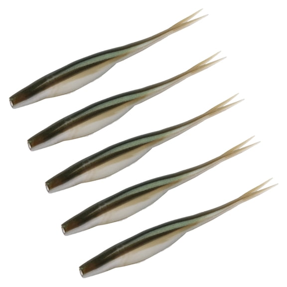 5Pcs Slightly Split Tail Swimbaits Lures Soft Floating Fishing Lures Artificial Swimbaits for Freshwater and Saltwater
