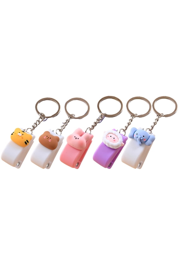 5Pcs Small Keychain Staplers Handheld Press Staples School Office Supplies Stationery