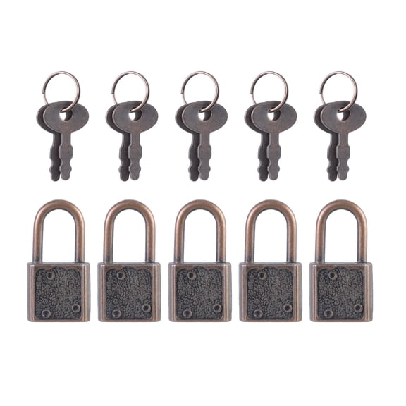 5Pcs Small Luggage Box Lock With Key Zincs Alloy Padlock Portable Suitcases Locker Securing Lock Suitcases Locker Hardware