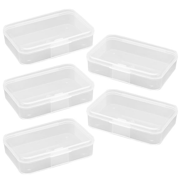 5Pcs Small Storage Box Plastic Reusable Storage Container Small Hardware Organizer Box Jewelry Case