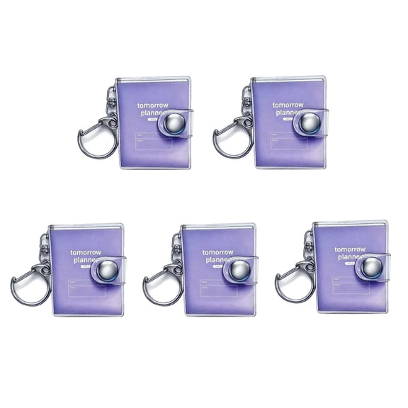 5Pcs Small Travel Notebook Keychain Miniature PVC Notebooks Journal With Keyring For Keyring Handbags Backpacks Charm
