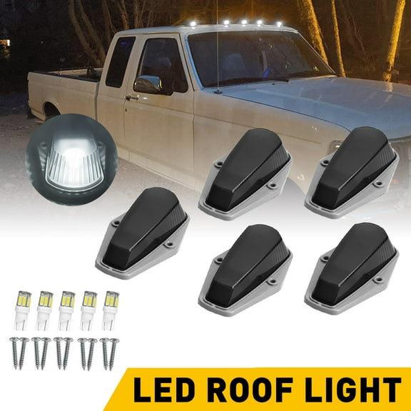 5Pcs Smoked/Yellow Len LED Truck Cab Light for 1973-1997 Ford F150 250 350 F Super Duty Pickup Truck