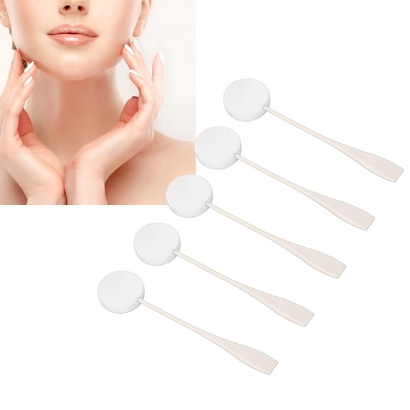 5Pcs Soft Powder Puffs, Long Handled Lotion Applicator with Incredible Water Absorption, Ideal for Home Use, White
