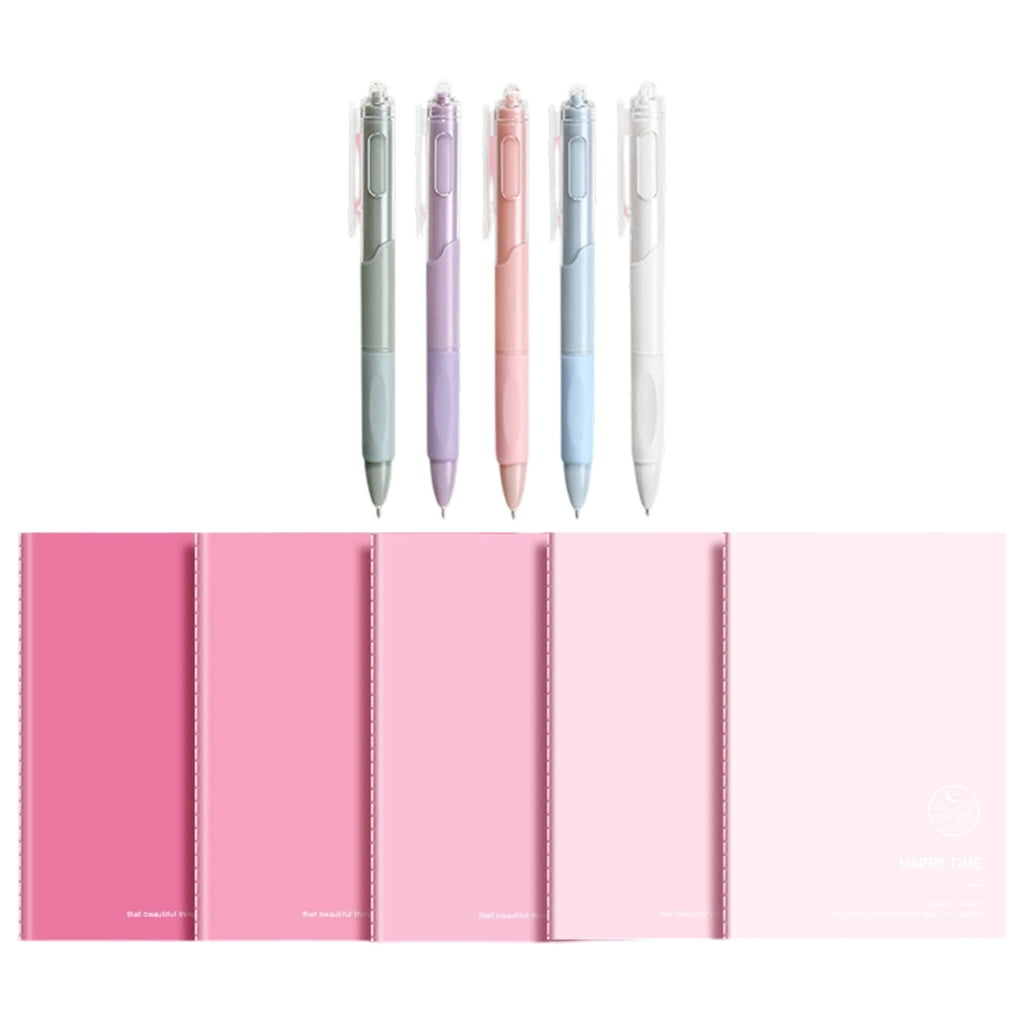 5Pcs Softcover Notepads Includes 5 Retractable Pen 30 Sheets Wide Lined ...