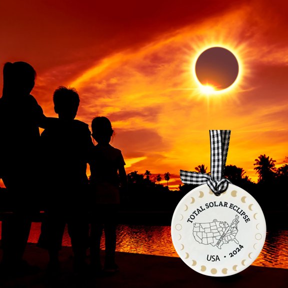 5Pcs Solar Eclipse 2026 Ornament! Bzdzmqm 2026 Solar Eclipse Ornament Commemorative Keepsake, Totality States Souvenir, Acrylic Solar Party Supplies, Celestial Event Memorial, Home Decor Gift for