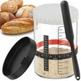 thumbnail image 1 of Hvxrjkn 5Pcs Sourdough Starter Jar Kit 1000ml Wide Mouth Glass Fermentation Jar with Aluminium Lid Spatula Feeding Band for Sourdough Bread, 1 of 8