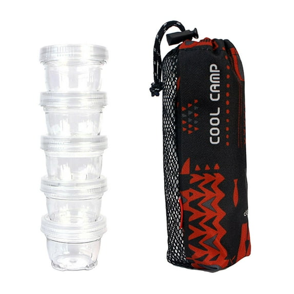 5Pcs Spice Storage Box With Bag Outdoor Camping Spice Shaker Seasoning Dispenser