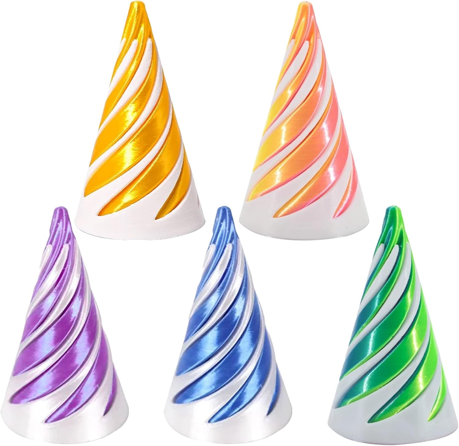 5Pcs Spiral Cone Fidget Toy,Impossible Cone Impossible Pyramid ...