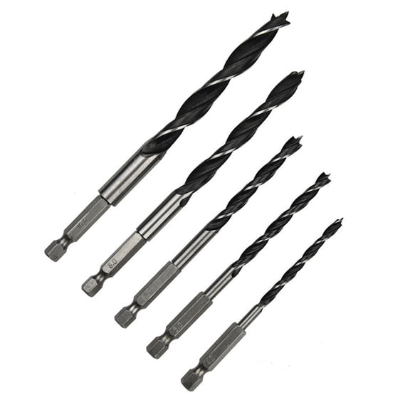 5Pcs Spiral Flute Drill Bit Set Plated Silver Heavy Duty for Stainless Steel and Cast Iron