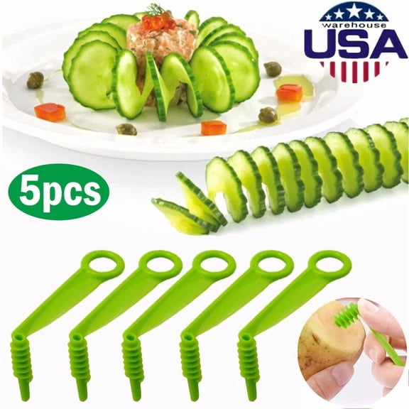 5Pcs Spiral Slicer Portable Potato Carrot Kitchen Vegetable Fruit Cutter Tools