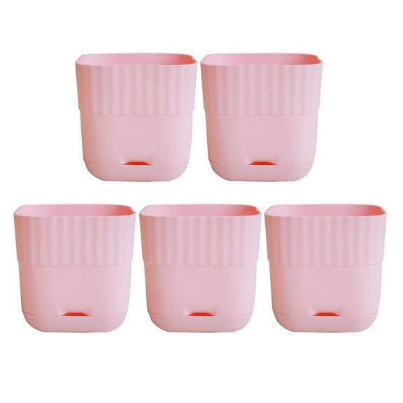 5Pcs Square Plant Pots With Drainage Holes - Stylish For Indoor Plants