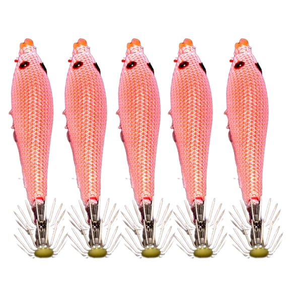 5Pcs Squid Jig Hooks Fishing Cuttlefish Sleeve Squid Jig Baits Night Fishing Saltwater Lures Fishing Accessory