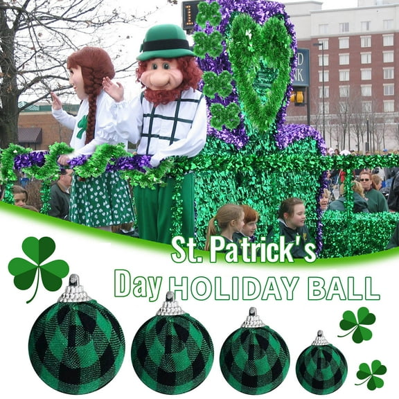 5Pcs St. Patrick'S Day Decorations! xqxayjr St. Patrick's Day Decorations Shamrock Cloth Ball, Irish Festival Party Supplies, Cute 3D Embroidered Decorative Ball for Home Decor and St. Paddy's Day