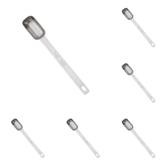 5Pcs Stainless Steel Measuring Spoons, 1 Tsp 5mL Long Handle Measuring Scoops, Precision Kitchen Utensils for Baking, Cooking, Seasoning & Meal Prep, Light Ashy