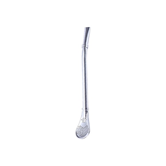 5Pcs Stainless Steel Straw Spoon! MORESEC Say Goodbye to Plastic Straws with This Stainless Steel Straw Spoon, a Dual-Purpose Coffee and Beverage Stirring Spoon Featuring a Built-In Milk Tea Filter,