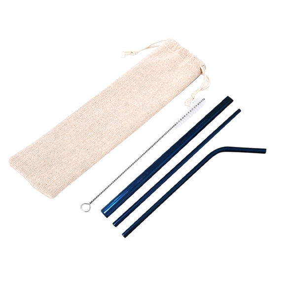 5Pcs Stainless Steel Straws Set - Reusable, Straight & Bent, Long for Tumblers Yeti | Dishwasher Safe with Case and 1 Cleaning Brush - Ideal Creative Gift