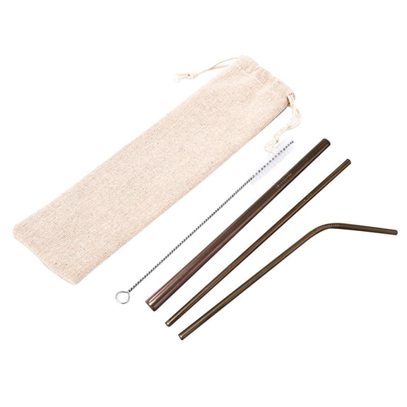 5Pcs Stainless Steel Straws Set - Reusable, Straight & Bent, Long for Tumblers Yeti | Dishwasher Safe with Case and 1 Cleaning Brush - Ideal Creative Gift