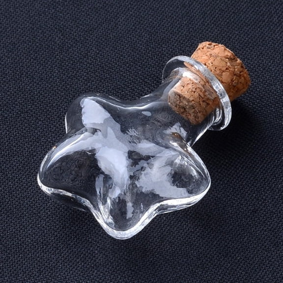 5Pcs Star Glass Bottles Bottles with Cork Stopper Clear Wishing Bottle for DIY Crafts Wedding Gifts Party Favors 28.5x21x11.5mm Bottleneck: 8mm in diameter