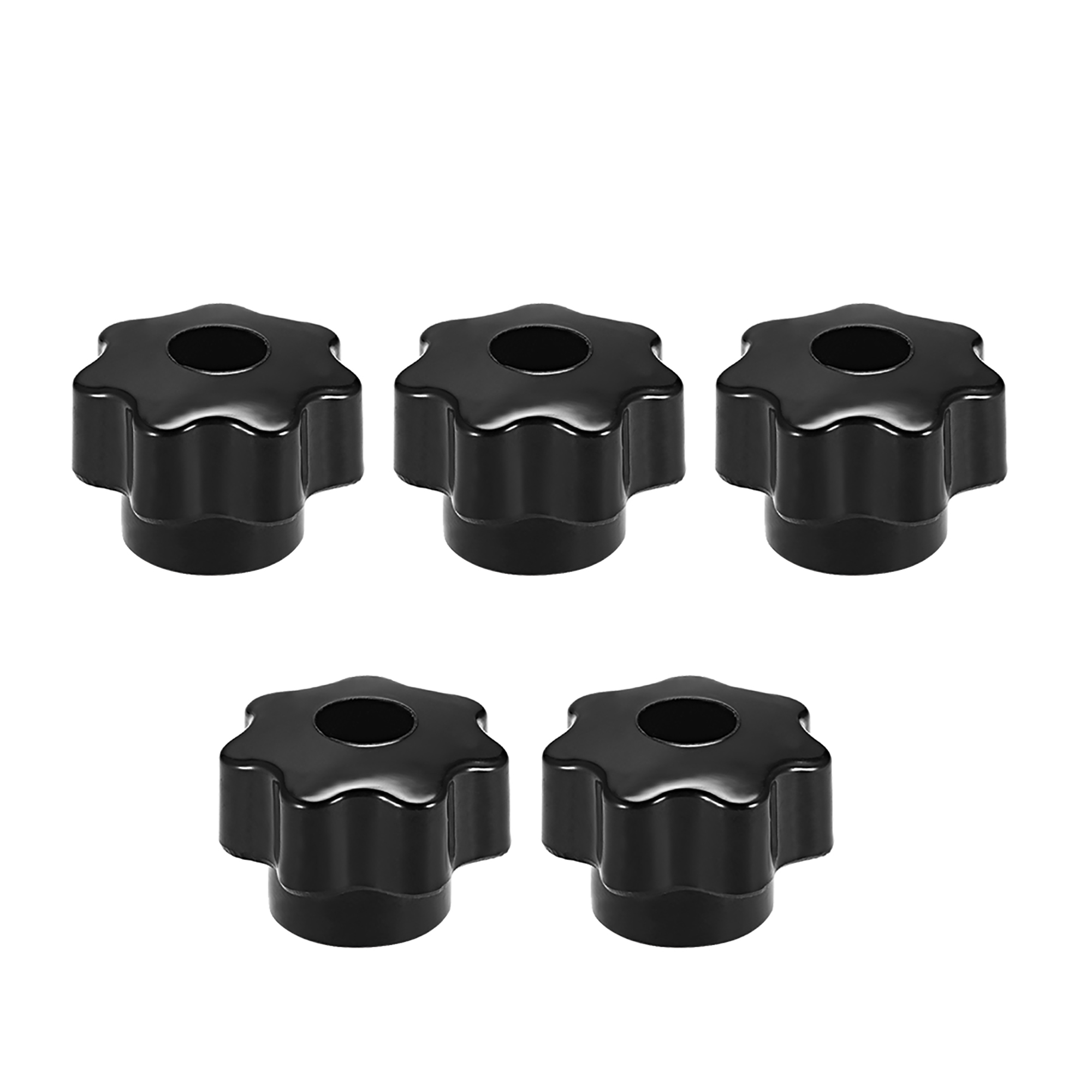 5Pcs Star Knob Grip Handle M6 Brass Insert Female Thread Bakelite Black