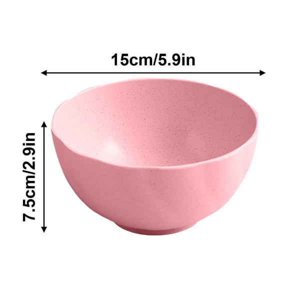 5Pcs Straw Bowl, 6-Inch Large Capacity Eco-Friendly Tableware Shatterproof Portable Design, For Dormitory Instant Noodle, Household Rice Serving, Daily Meal Use