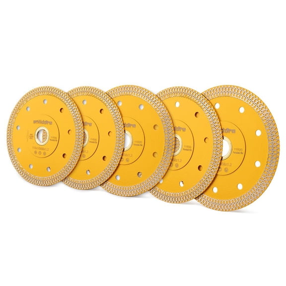 5Pcs Super Thin Tile Blades 4.5" - Porcelain Cutting Blade for Granite, Marble, Ceramic Tile