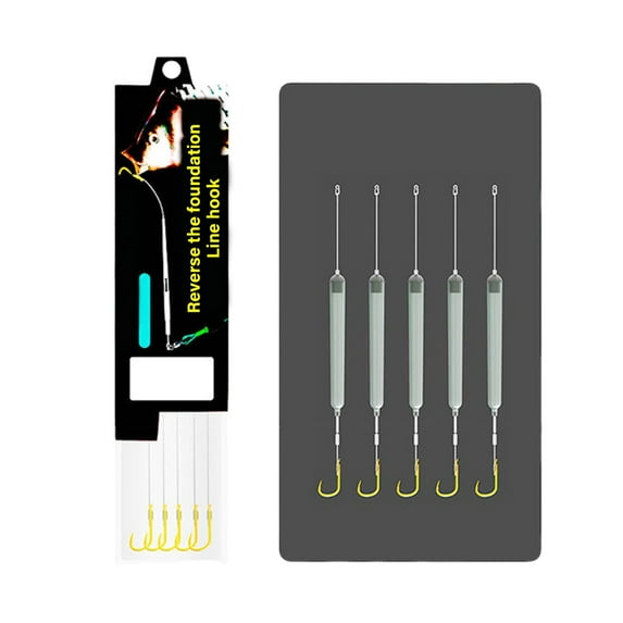 5Pcs Suspension Fishing Hair Rigs Hook Fishing Accessories Anti Bottom Carp Rigs Fishing Lures Barbed Hook Ready to Use