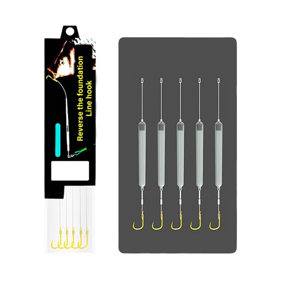 5Pcs Suspension Fishing Hair Rigs Hook Fishing Accessories Anti Bottom Carp Rigs Fishing Lures Barbed Hook Ready to Use