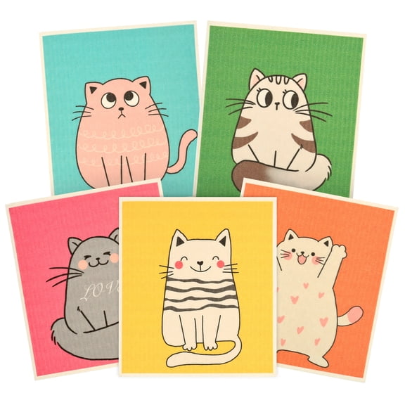 5Pcs Swedish Dishcloths Absorbent Kitchen Towels Reusable Dish Towels Cleaning Wipes for Dishes Cookware Countertop