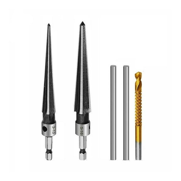 5Pcs Taper Reamer Saw Drill Deburring Chamfering Expanding Hex Handle Wood Plastic Drilling Reaming Power Tool 3-13 5-16 6mm