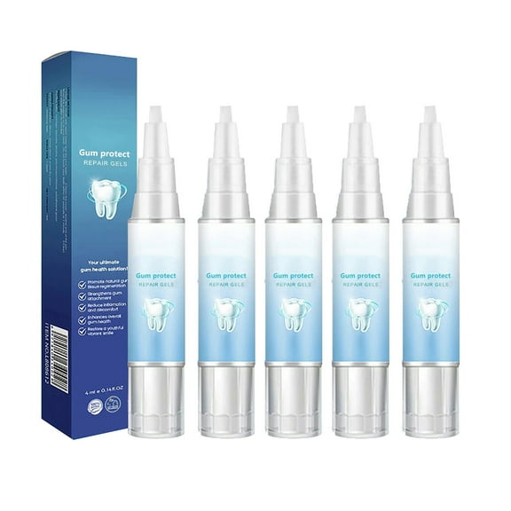 5Pcs Teeth Whitening Pen, Fast-Acting Whitening Gel with Brush Applicator, 20+ Uses, Effective Tooth Whitening Gel, Professionally Stain Removal Effective, Painless, Low Sensitivity