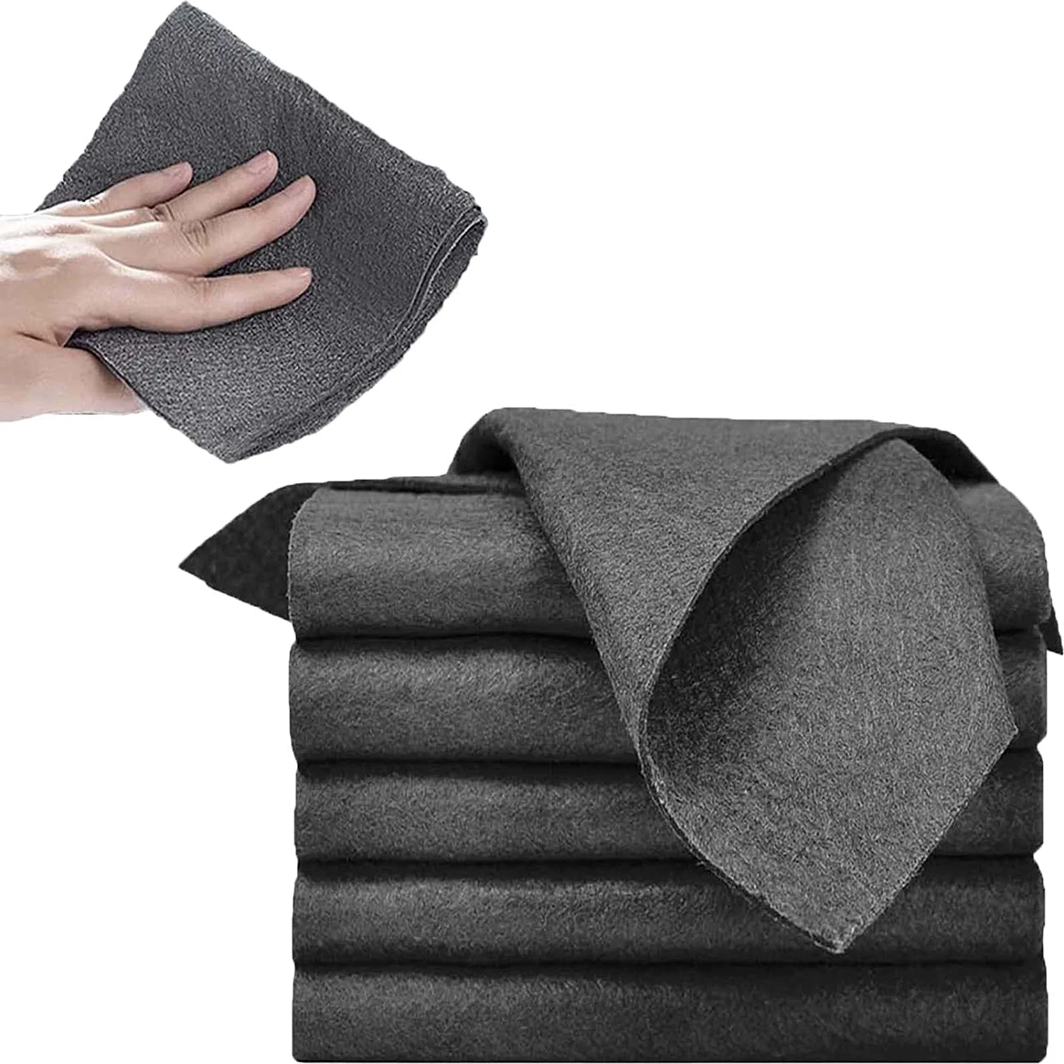 5Pcs Thickened Magic Cleaning Cloth, Microfiber Glass Cleaning Cloths, All-Purpose Microfiber Towels, Streak Free Reusable Microfiber Cleaning Rag for Windows,Glass,Car