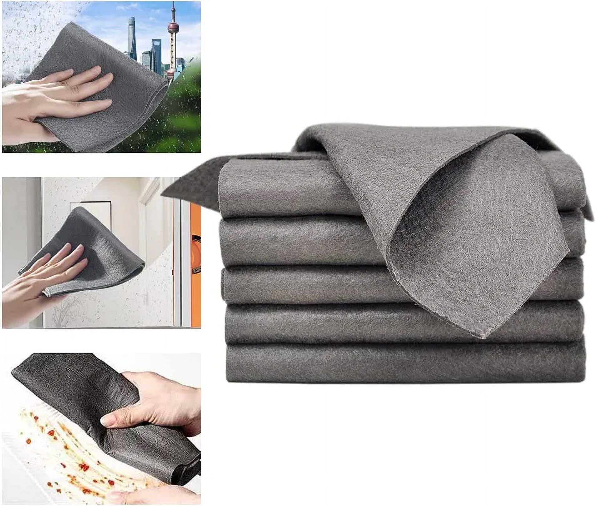 Thickened Magic Cleaning Cloth, 2025 Upgraded Reuseable Streak Free Microfiber Multipurpose Cloth High Water Absorption Windows Glass Furniture Car 5