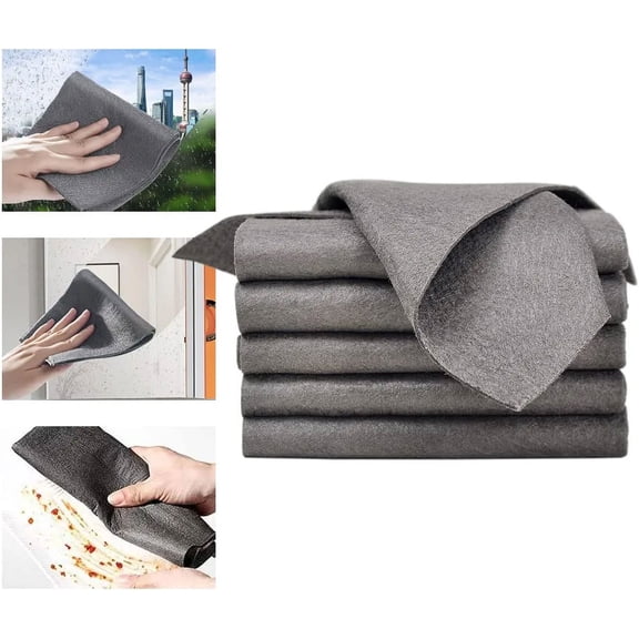 5Pcs Thickened Magic Cleaning Cloth,Streak Free Reusable Microfiber Cleaning Rags (11.8*11.8 IN)