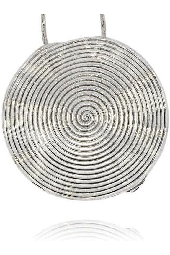 5Pcs Tibetan Style Alloy Vintage Pendant Flat Round with Vortex Pattern Pendants Antique Silver Craft Supplies Pendants for Women Elegant Gifts Personalized Jewelry 46x3.5mm