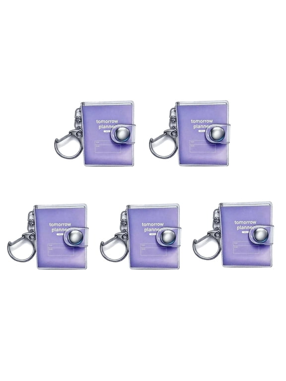 5Pcs Tiny Travel Notepads Keychain Refillable Journal Miniature Notebook Memobook Pocket PVC Note Book for Bag Charm