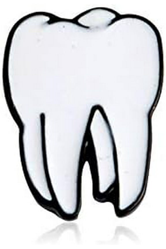 5Pcs Tooth Enamel Brooches Pin Alloy Lapel Pin Clothes Accessories for Friends Festival Gift White 19.5x15mm Pin: 1mm White