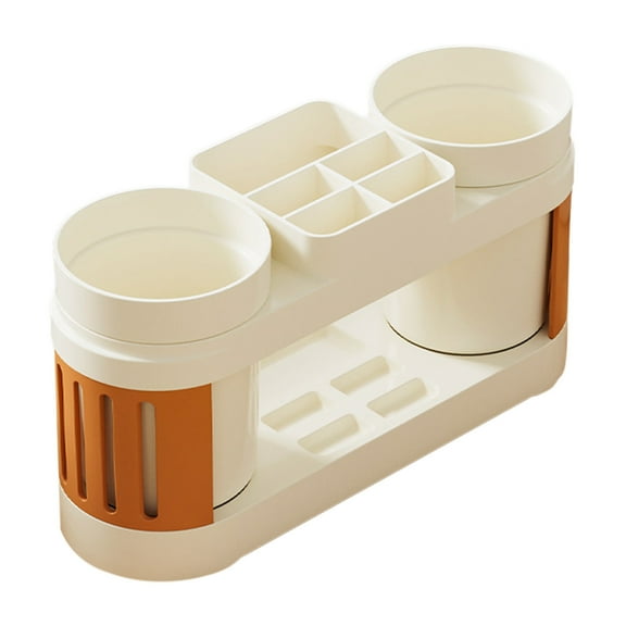 5Pcs Toothbrush Holder for Bathroom,Plastic for Easy Cleaning Multi-Functional Storage,Anti-Slip Electric Toothbrush and Toothpaste Organizer Caddy for Bathroom Vanity And Kitchens And Sinks