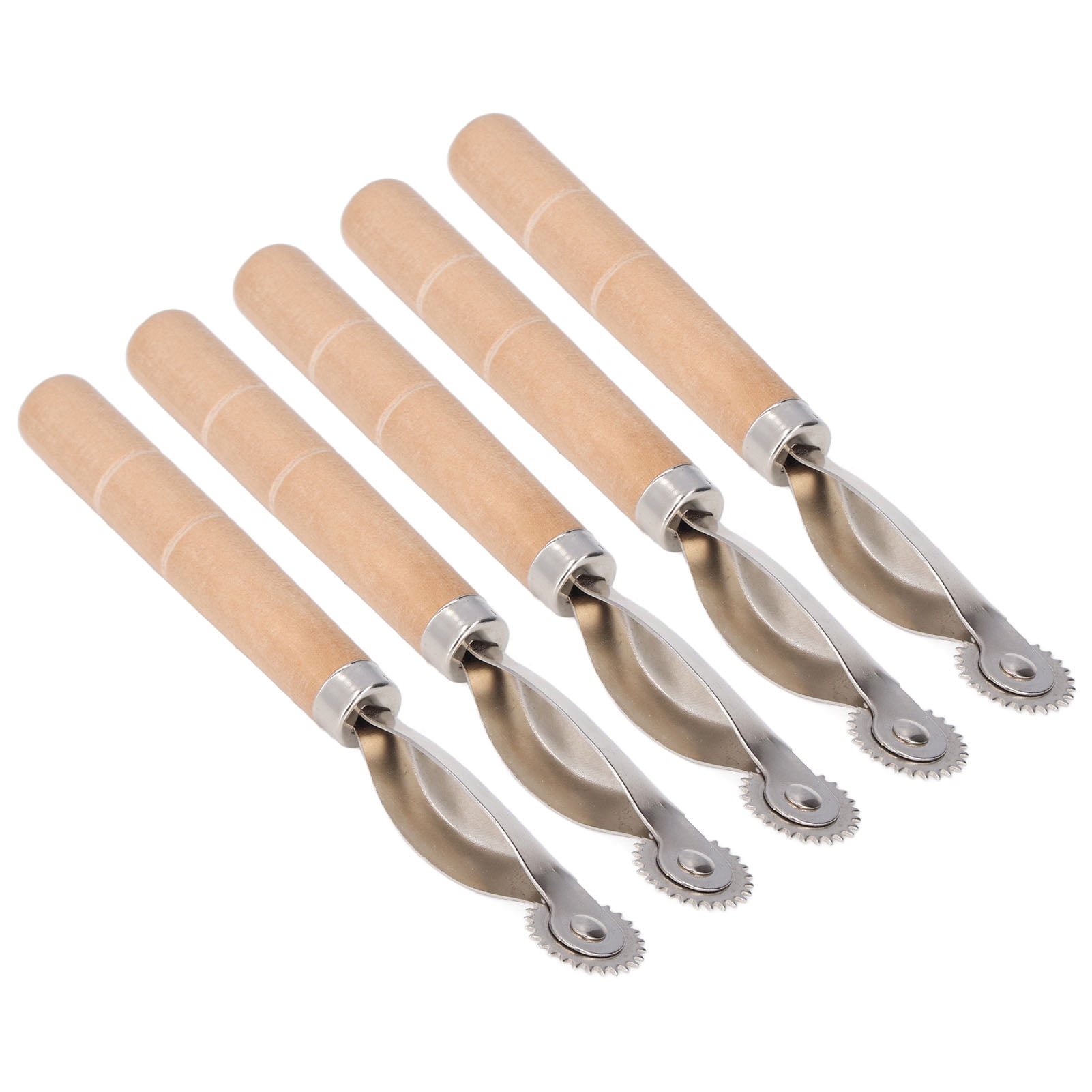 5Pcs Tracing Wheel, Stainless Steel Wooden Handle Stitching Wheels Tool