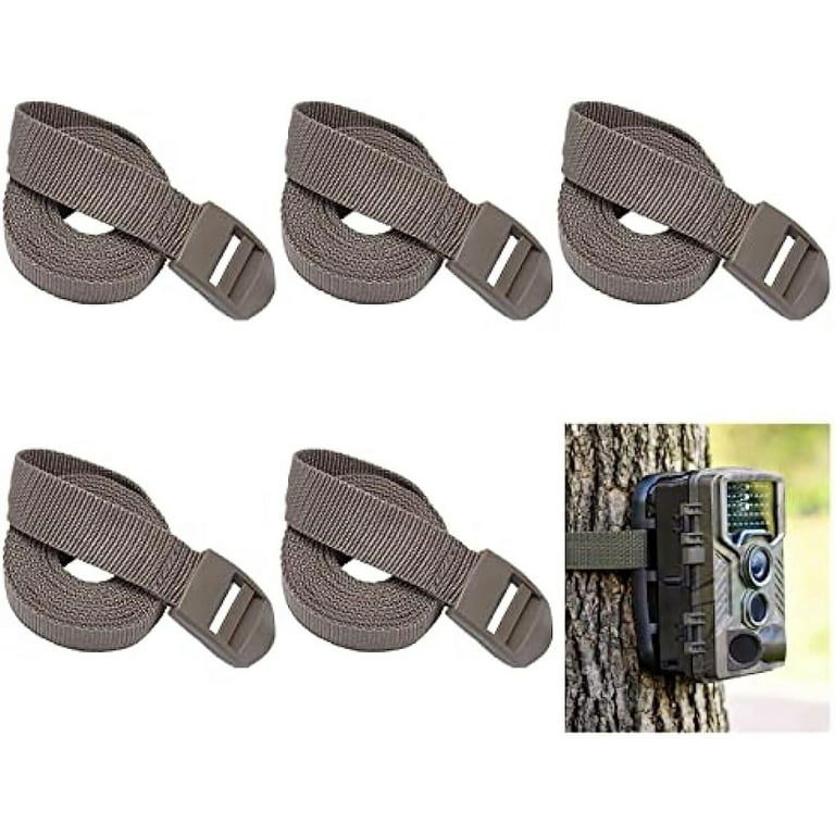 5Pcs Trail Camera Straps Flat Webbing Bands with Plastic Buckle Adjustable  Cam Buckle Tie-Down Straps