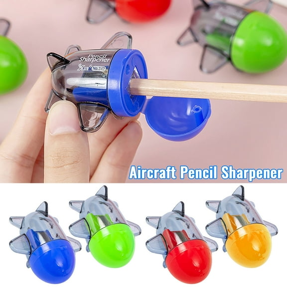 5Pcs Transparent Airplane Pencil Sharpener! Yannianjz Airplane Pencil Sharpener, Transparent Mini Pencil Sharpener forKids, Study Study Supplies, Graduation Gifts Small Prizes Classroom Stationery