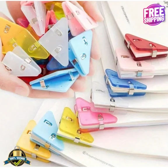 5Pcs Transparent Plastic Triangle Clip For Office, Stationery,File Organization