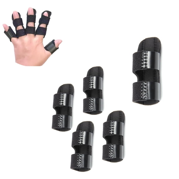 5Pcs Trigger Finger Splint, Finger Braces Joint Stabilizer, Adjustable Mallet Splint and Hand Brace, Finger Straightener Fits Thumb, Index, Middle, Ring and Pinky Finger(5PCS)