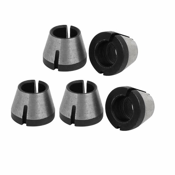 5Pcs Trimming Machine Router Bit Collets Router Bit Trimmer Collet Chucks 1/4" Shank Fangkenuo