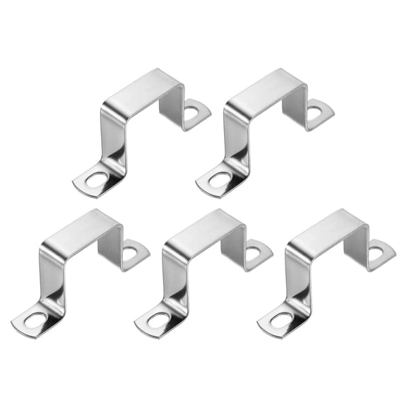 5Pcs U Shaped Connector Bracket, 40x40mm 304 Stainless Steel Pipe Strap Clamps for Door Shed Closed Bar Holder Strut Channel