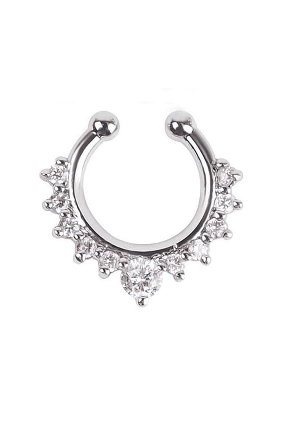 5Pcs U-shape Non Piercing Fake Clip On Septum Clicker Nose Ear Lip Ring Hoop