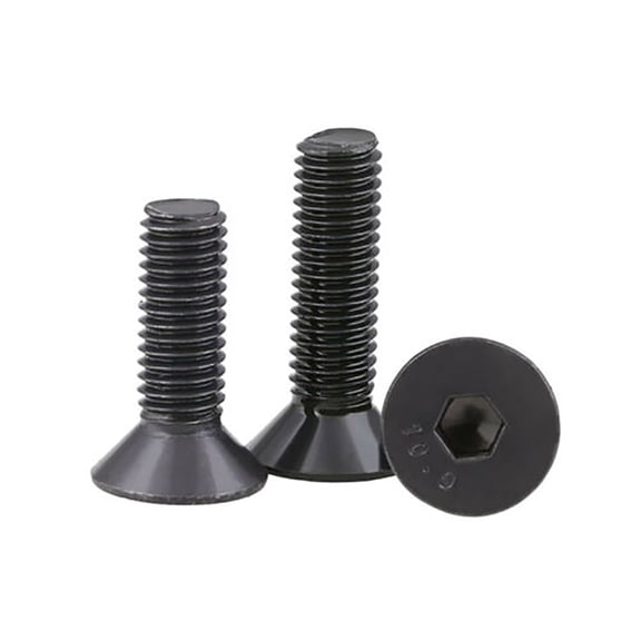 5Pcs UNC 4#-40 Black Countersunk Flat Head Hex Socket Allen Screws Bolts High Tensile Grade 10.9