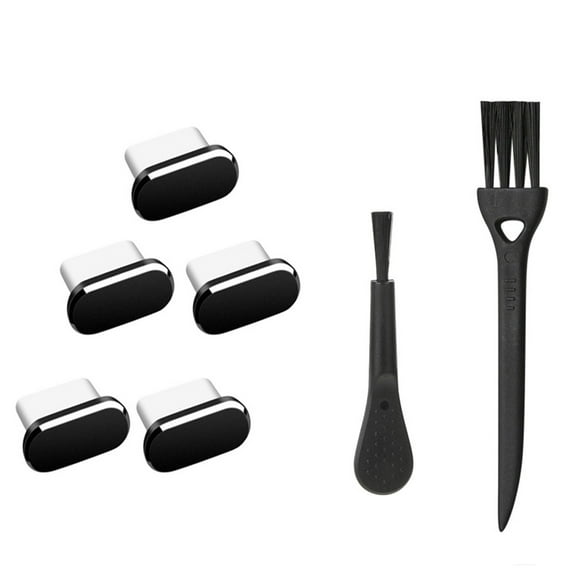 5Pcs USB C Dust Plug Type-C Charging Port Dustproof Cover with Cleaning Brushes