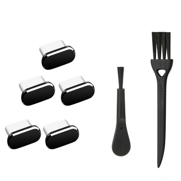5Pcs USB C Dust Plug Type-C Charging Port Dustproof Cover with Cleaning Brushes