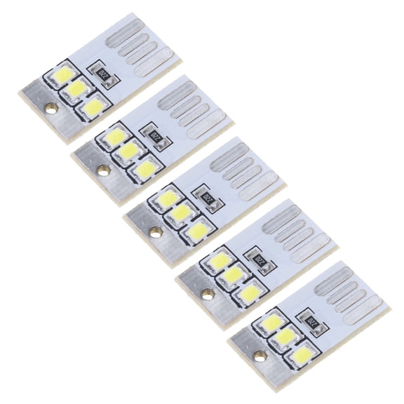 5Pcs USB LED Lamp Night Light Pocket Card Lamp Keychains LED Reading Book Lights for Laptop PC Power