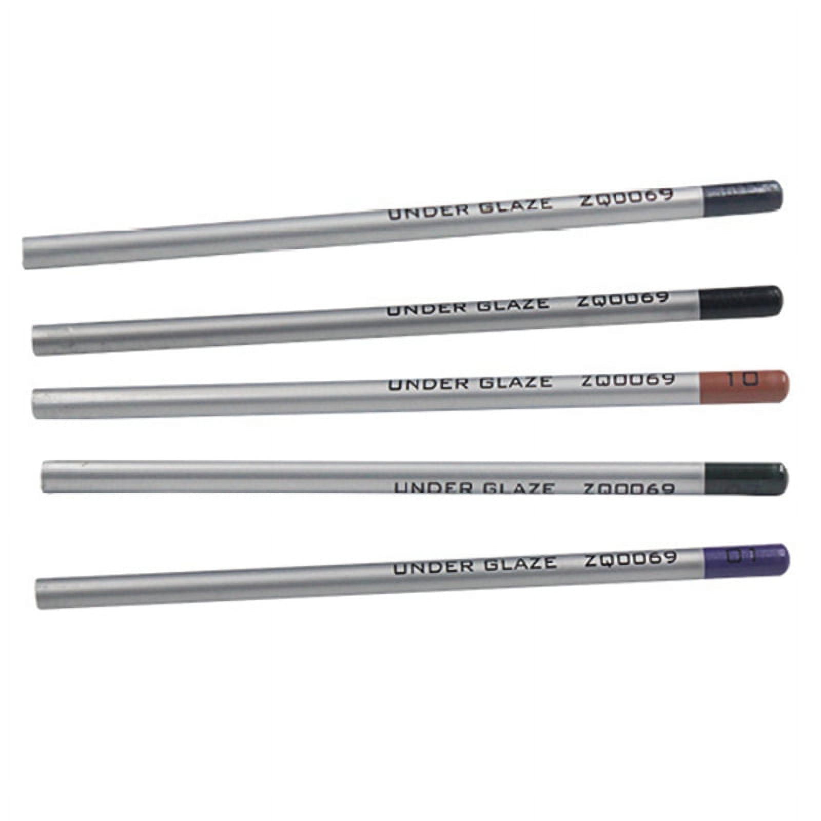 5Pcs Underglaze Pencils for Pottery for Decorating Fused Glass and Under Glaze B